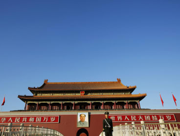 The Tiananmen Gate in Beijing on a clear, sunny day. Favourable weather conditions, including more winds from the north, have helped reduce air pollution in one of China’s most heavily polluted regions.  Photo: REUTERS